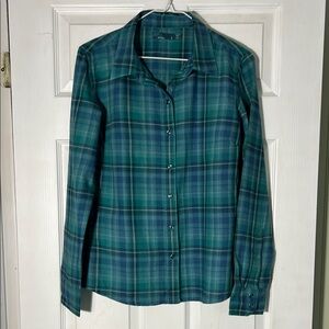 Prana Green and Blue Checkered Shirt